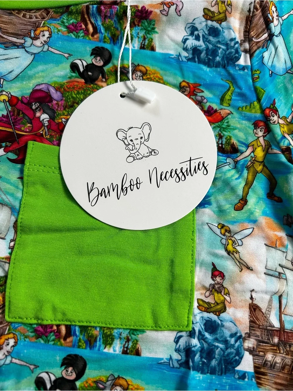 Kids Short Sleeve Tee - Peter Pan Green Multi Print